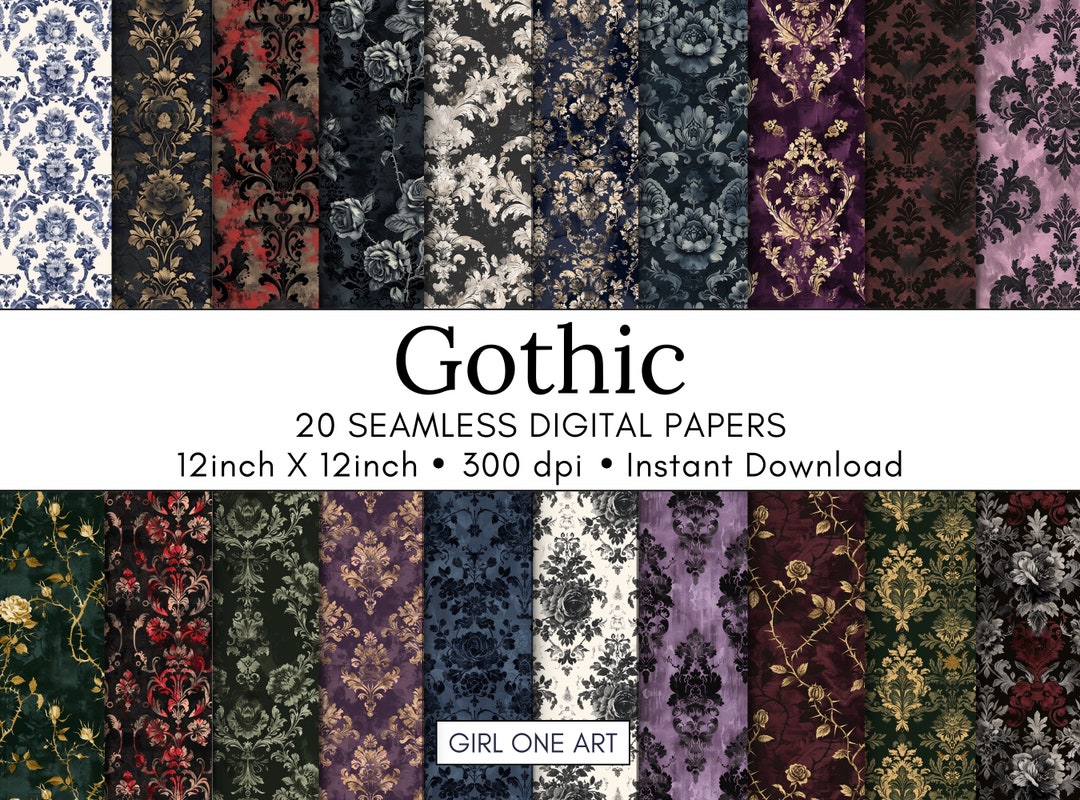 Gothic Seamless Papers Digital Download Commercial Use Vintage ...