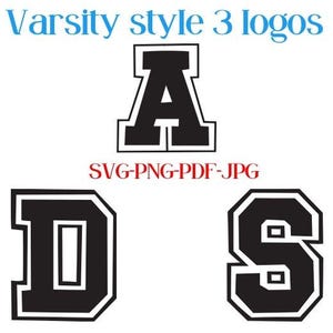 Varsity Logo Clip Art: SVG, PNG, PDF Designs (Digital Download)