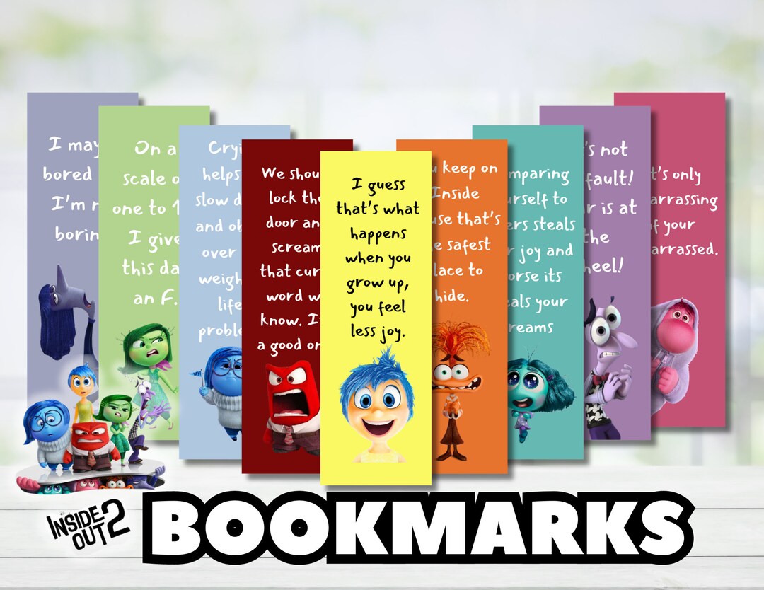 Inside Out 2 Bookmarks,inside Out 2 PNG and SVG Bookmarks Quotes ...