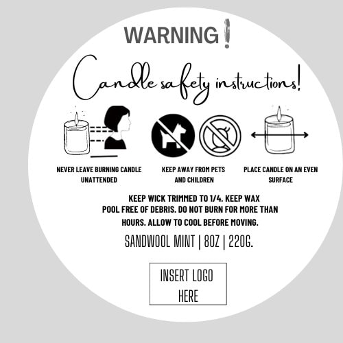 Minimalist Candle Warning Label Template Printable Candle Etsy UK