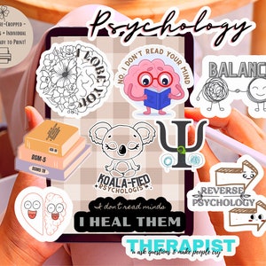 Medical Psychology DIGITAL STICKERS for digital planner and printing ,PNG files, mental health stickers,Pre-cropped GoodNotes stickers Matte