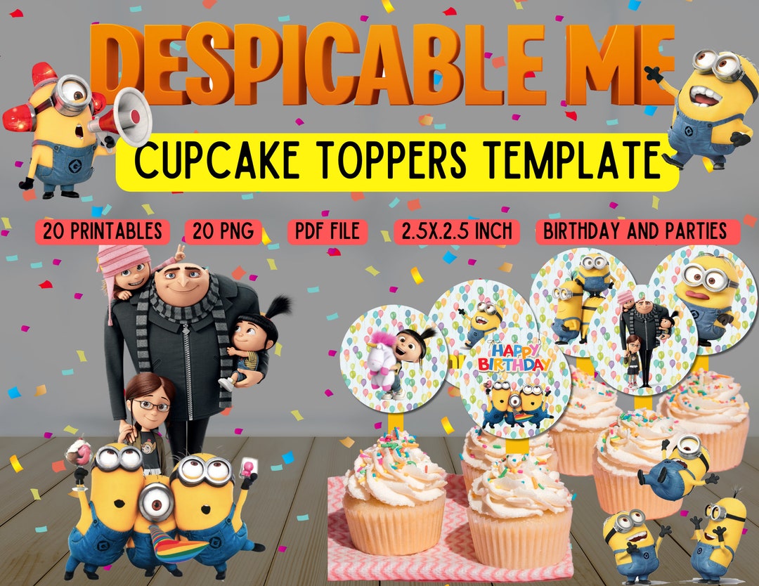 Despicable Me Printable Cupcake Toppers and Despicable Me PNG, Minions ...