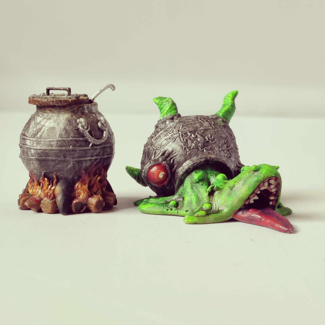 Mini Engine Cauldron Mimic cauldron Tabletop Mini Dungeons and Dragons D&D Wargaming ...