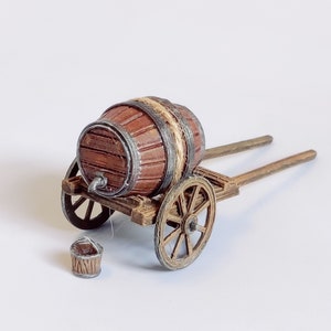 Cart (Barrel) | Dungeons and Dragons | Fantasy | Miniature | Tabletop | Wargaming | RPG | 28mm