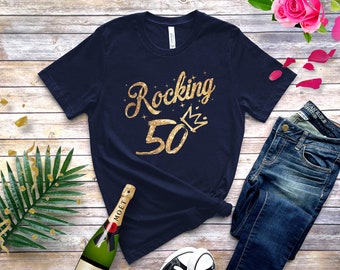 50th Birthday Shirt, 50th Birthday Gift, Birthday shirt women, 50th Birthday Bling Shirt, Birthday Shirt, 50 Birthday Shirt, 50 AF, Fifty AF