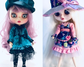 Full Set Outfit For Blythe And Other 1/6 Scale Dolls, Romantic Clothes Set And Gothic Dress Set For Blythe