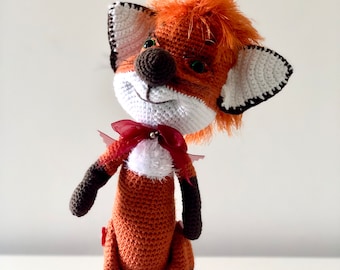 Cute Amigurumi Fox, Stuffed & Standing Crochet Fox Doll