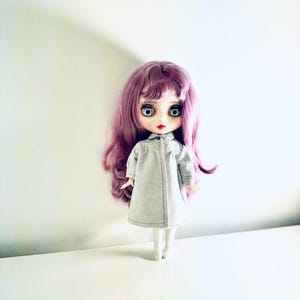 Casual Leather Coat for Blythe Pullip and other 1/6 Dolls