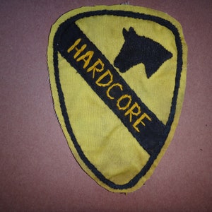 Vietnam War Hand Made Cloth Patch US 1st Cavalry Division HARDCORE Team