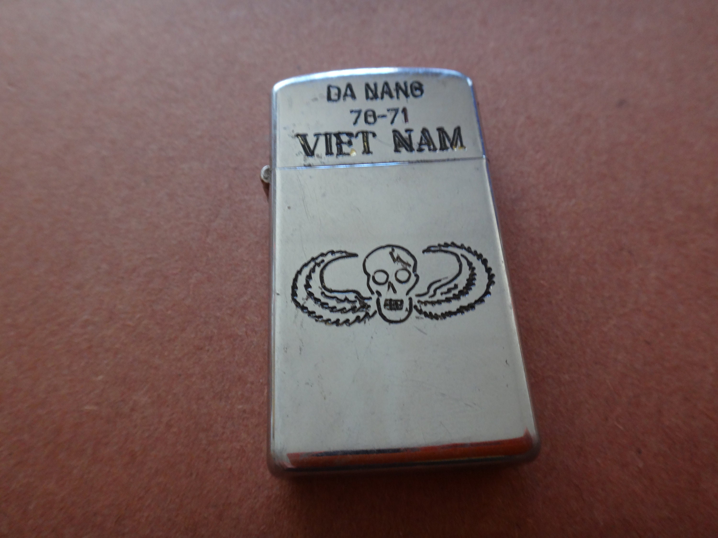 Vintage Year 1970 Zippo Slim Lighter DANANG 70-71 Vietnam Vintage Year 1970 Zippo Slim Lighter DANANG 70-71 Vietnam