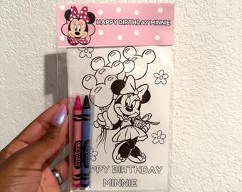 Minnie Mouse Birthday Party Favor: Coloring Sticker Activity