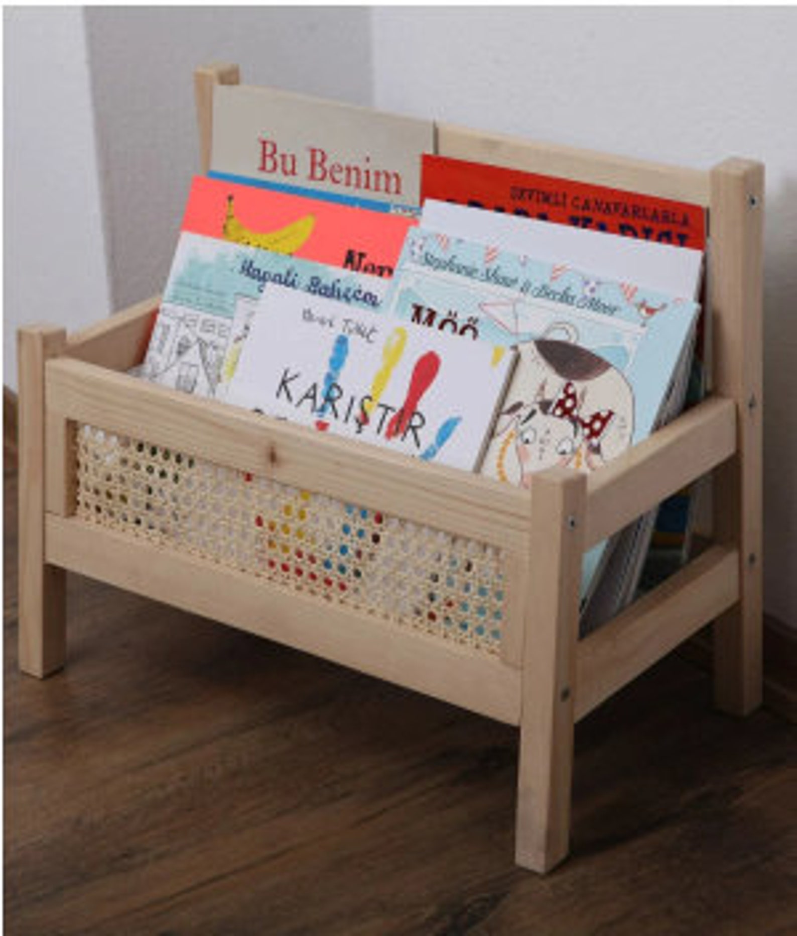Montessori Bookshelf Child Kids Room Library Wood Natural Etsy