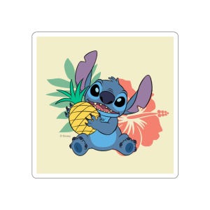 Cute Stitch Die-Cut Sticker Tropical Disney-Inspired Fun
