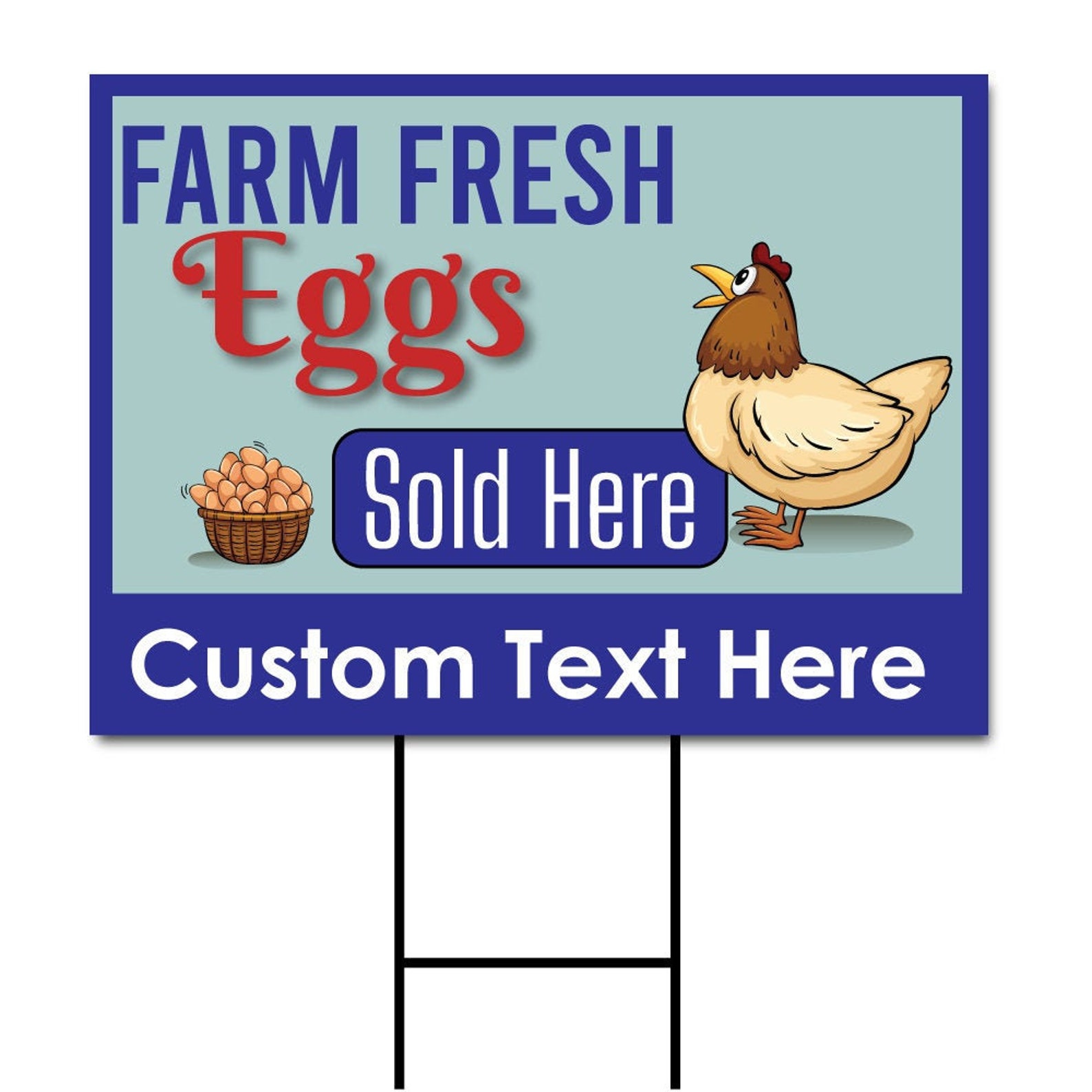 Farm Fresh Eggs Yard Sign Personalized 24 X 18 Etsy