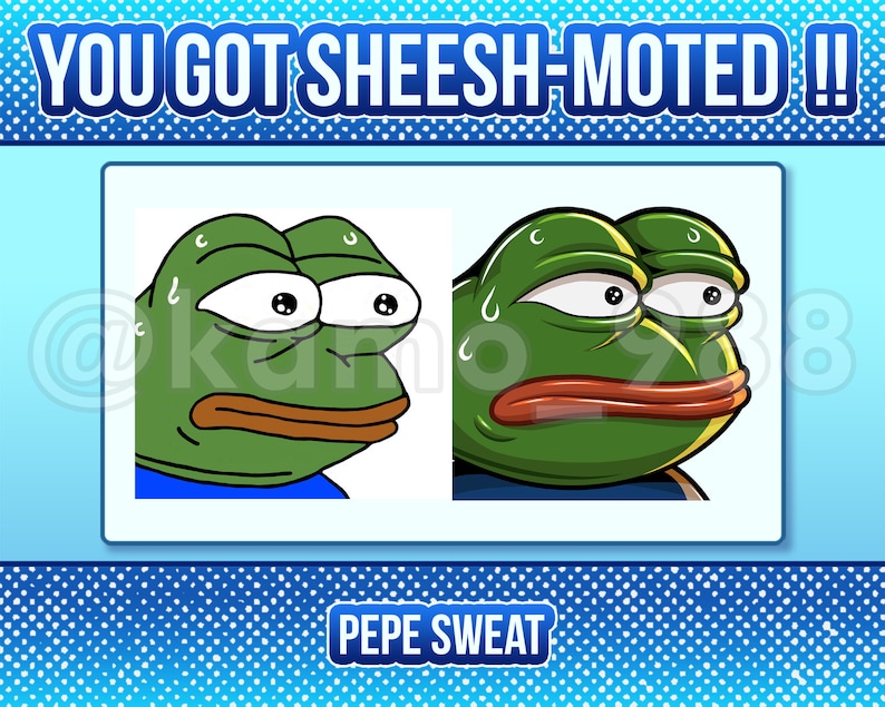 Twitch Emote 1x Pepe Sweat/ Funny / Meme / Kawaii / Cute / Etsy