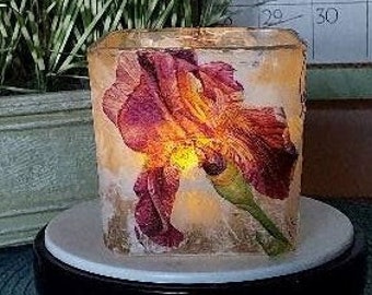 DECORATIVE Floral Light, Floral Candle Holder, Unique Night Light, Mother's Day Gift, Decorative Light, Lighted Decor, Housewarming Gift