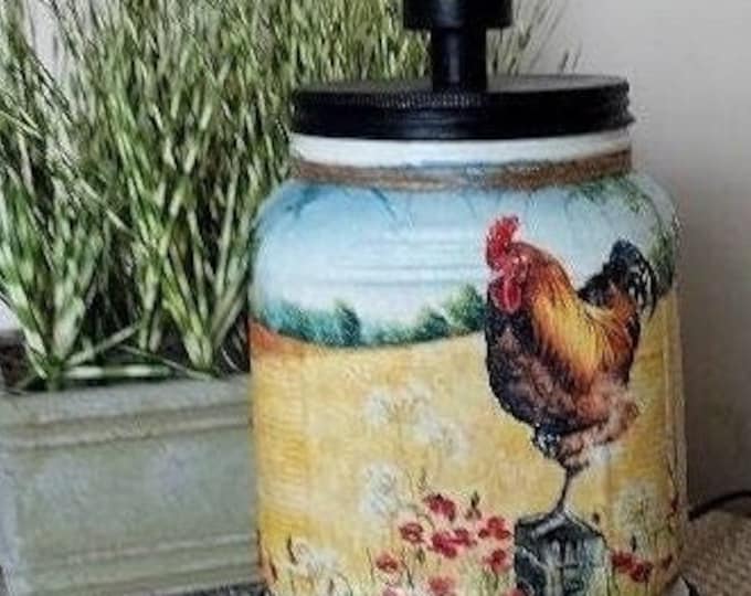 ROOSTER Cookie Jar, Rooster Snack Jar, Rooster Canister, Farmhouse