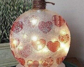 VALENTINE/HEART LIGHT, Valentine's Day Gift, Heart Light, Lighted Decor, Lighted Decoration, Night Light, Friendship Gift, Hearts Lit Bottle