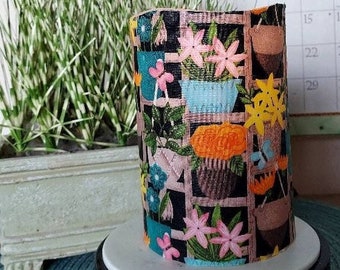 FLORAL FABRIC Flameless Candle w/Timer, Flameless Candle, Mother's Day Gift, Housewarming Gift, Fabric Candle, Thank You Gift, Birthday Gift