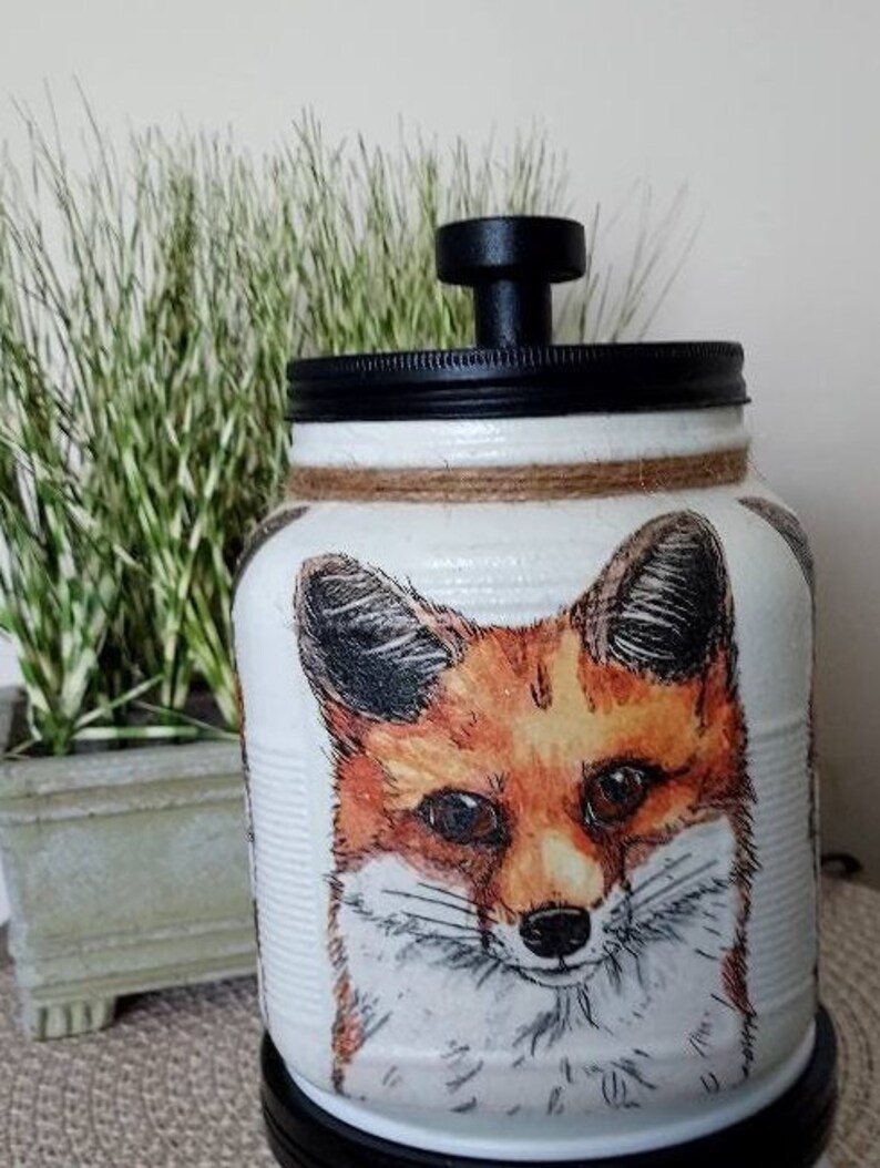 FOX Cookie Jar Fox Snack Jar Fox Canister Fox Lover Gift Etsy