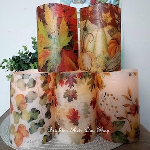 FALL FLAMELESS CANDLE w/Timer, Fall Candle, Flameless Candle, Fall Table Decor, Fall Candle Gift, Fall Lover Gift, Fall Decoration, Fall