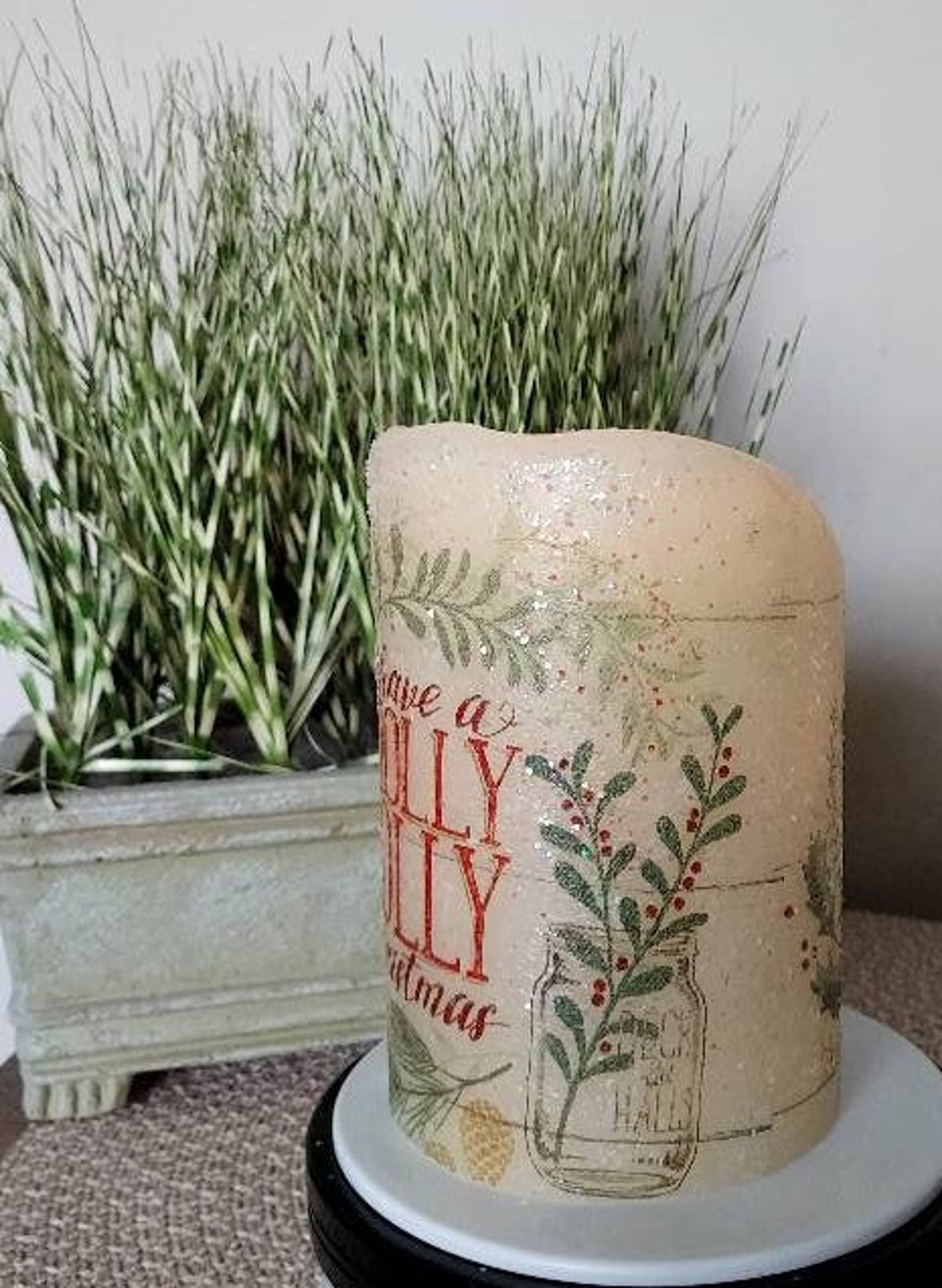 LARGE CHRISTMAS Flameless Candle W/timer Christmas Candle Etsy