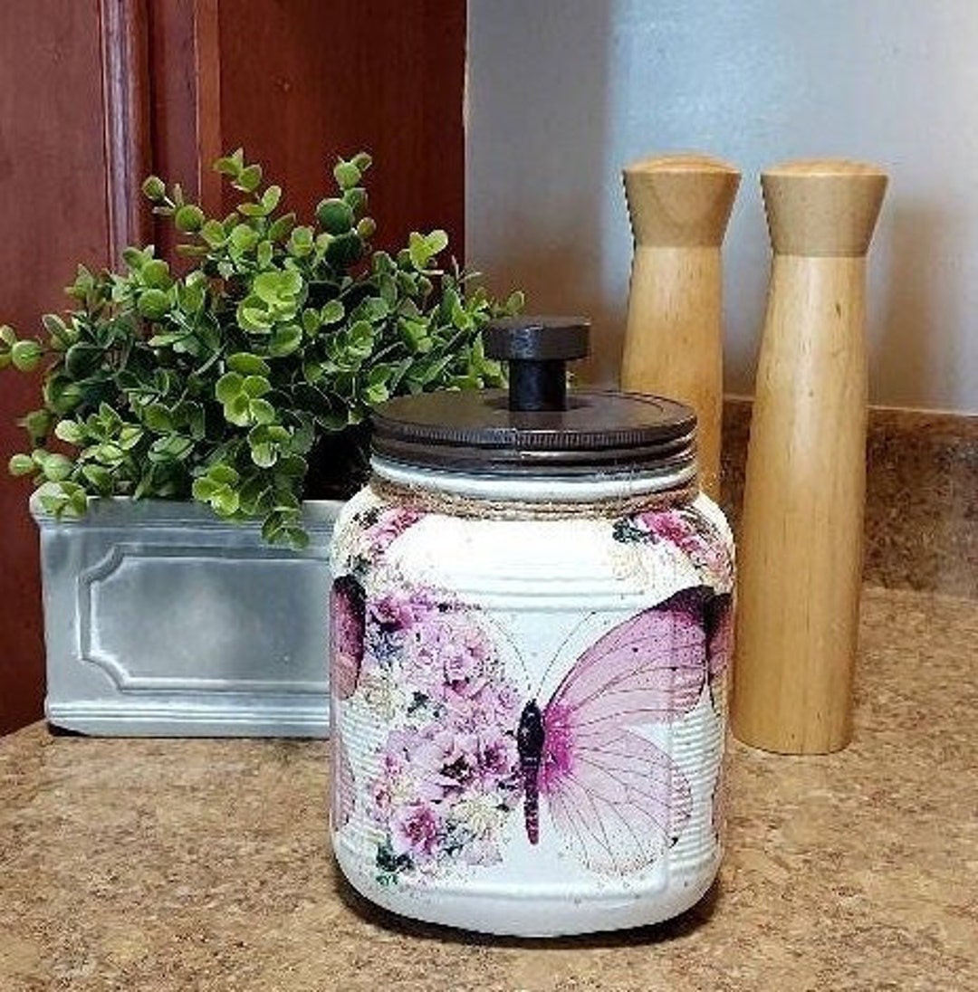 BUTTERFLY Cookie Jar Butterfly Snack Jar Butterfly Canister Etsy