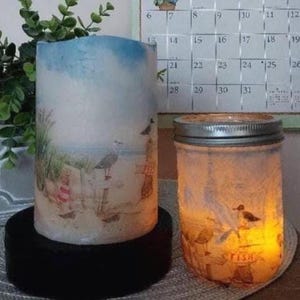 BEACH Flameless Candle w/Timer, Beach Flameless Candle, Flameless Candle, Beach Candle, Beach Decoration, Beach Lover Gift