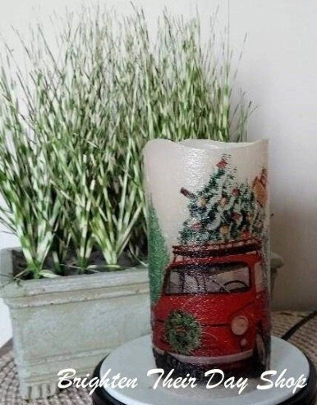 CHRISTMS FLAMELESS CANDLE W/timer, Christmas Candle, Flameless Candle