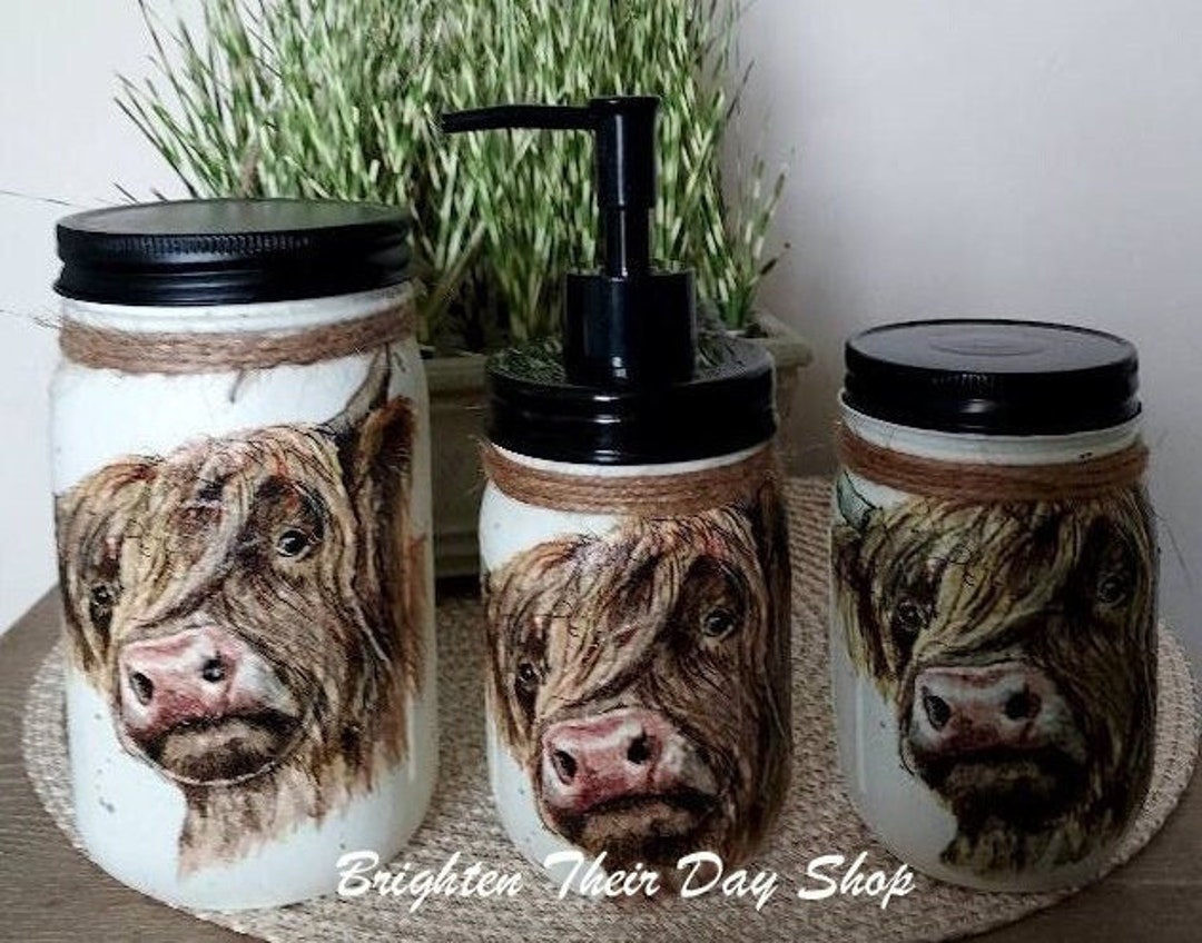 COW CANISTER SET Cow Canisters Cow Jar Set Cow Kitchen Etsy