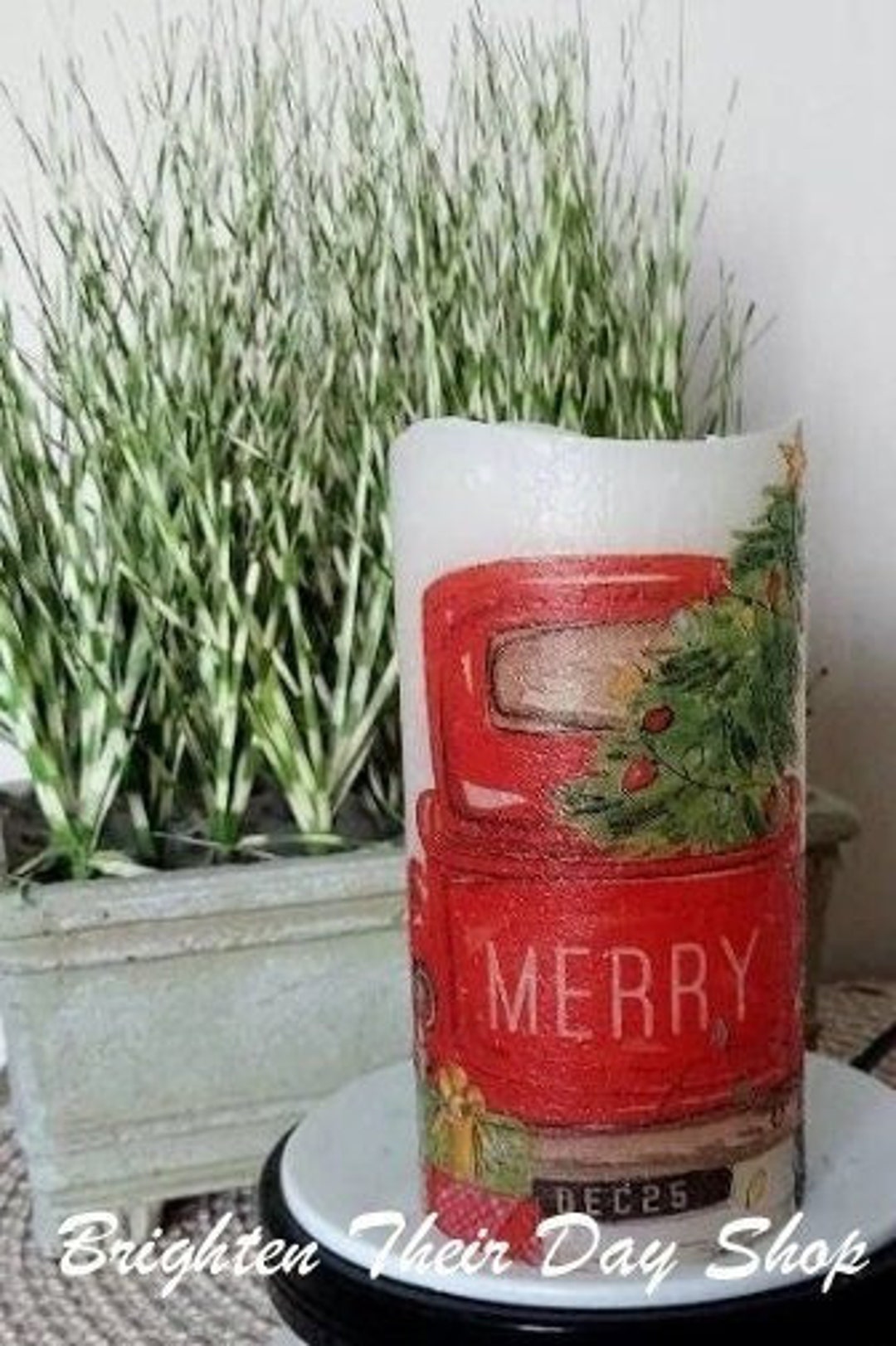 CHRISTMS FLAMELESS CANDLE W/timer, Christmas Candle, Flameless Candle