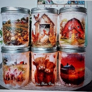 FARMHOUSE Light Up, Farmhouse Night Light, Farmhouse Light Up, Farmhouse Decoration, Lighted Decoration, Farmhouse Gift, Farmhouse Lit Jar