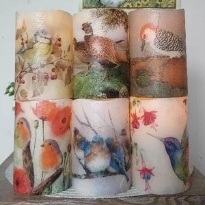 BIRD Flameless Candle w/Timer, Bird Flameless Candle, Winter Flameless Candle, Winter Candle, Bird Candle, Housewarming Gift,Bird Lover Gift