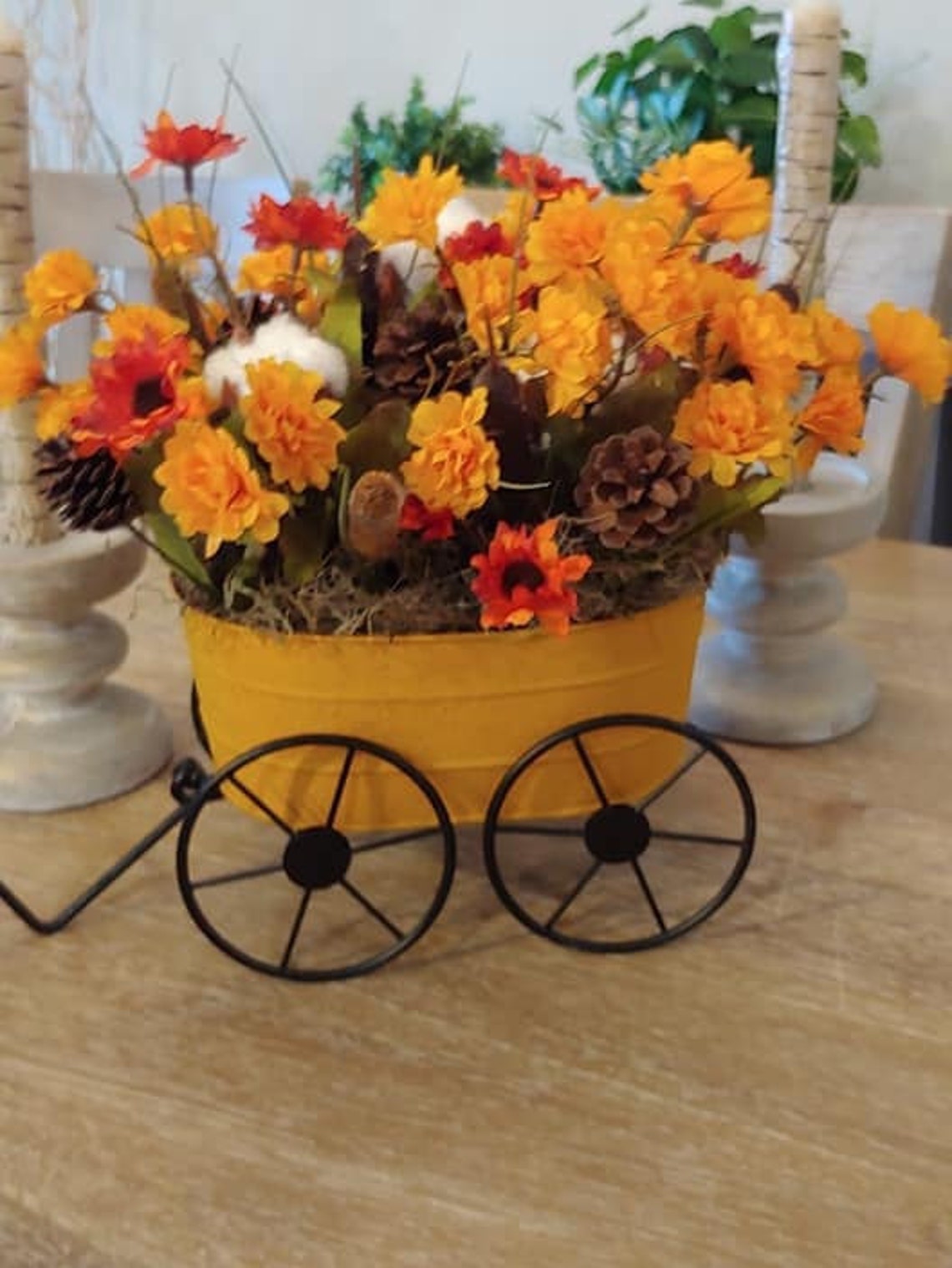 Amish Wagon Flower Arrangement Amish Country Wagon Floral Etsy