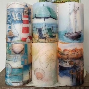 BEACH Flameless Candle w/ Timer, Beach Decor, Flameless Candle, Housewarming Gift, Beach Decoration, Candle Gift, Beach Candle Gift, Beach