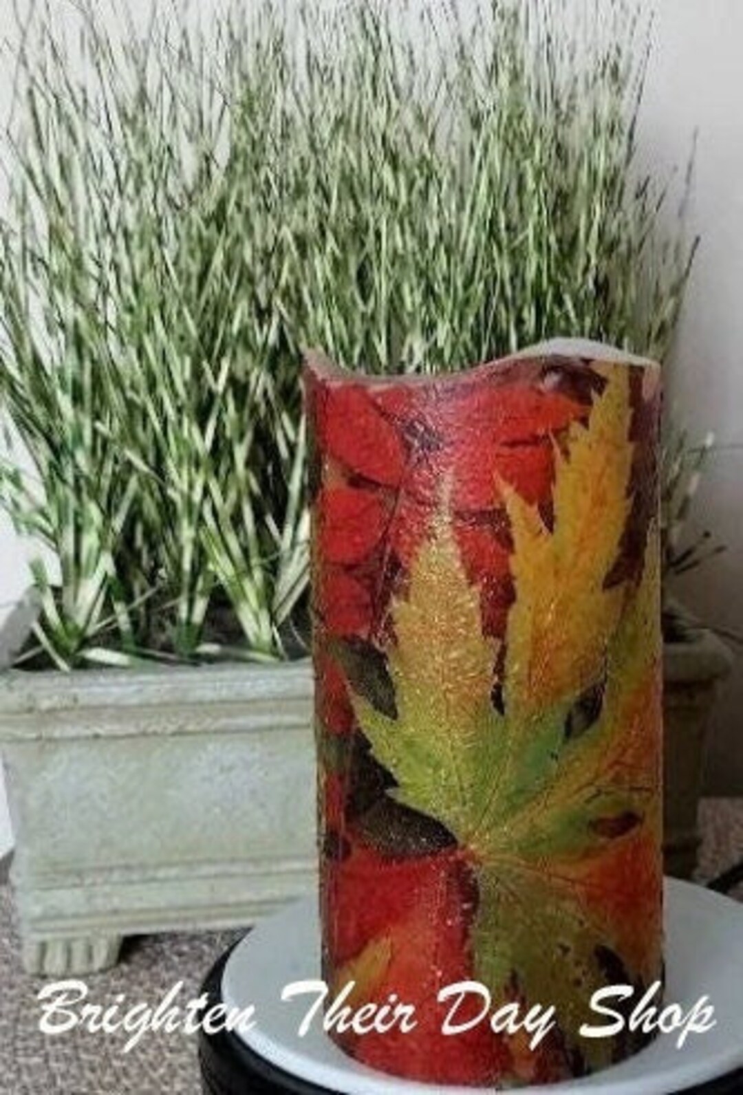 FALL FLAMELESS CANDLE With Timer, Fall Candle, Fall Decoration, Fall