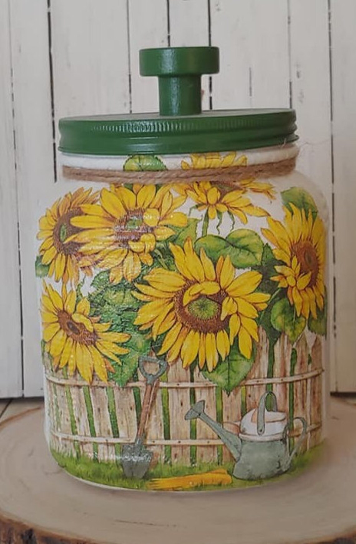 Sunflower Cookie Jar Sunflower Cracker Jar Sunflower Lover Etsy