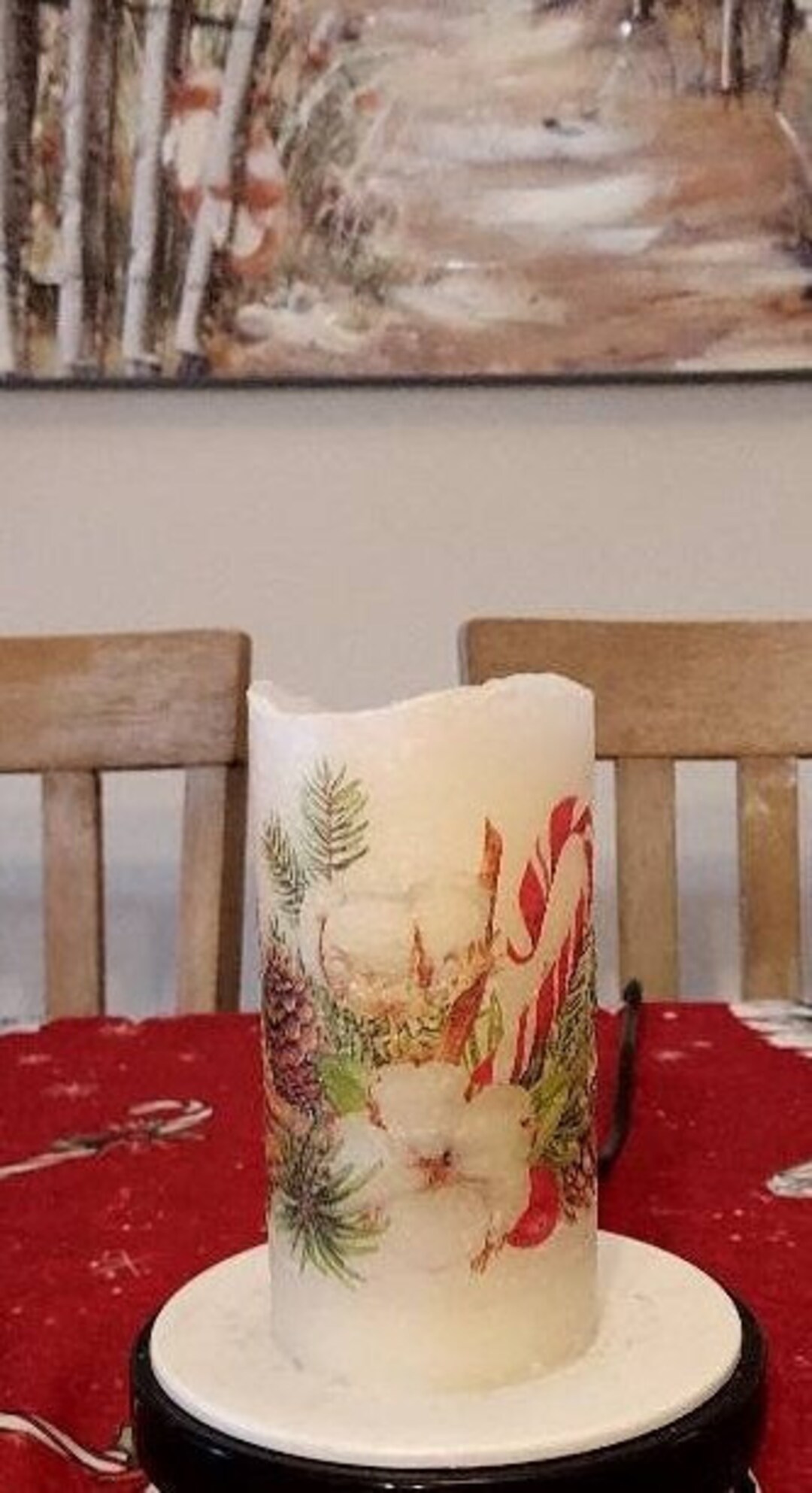 CHRISTMAS FLAMELESS CANDLE W/timer, Christmas Candle, Christmas Gift