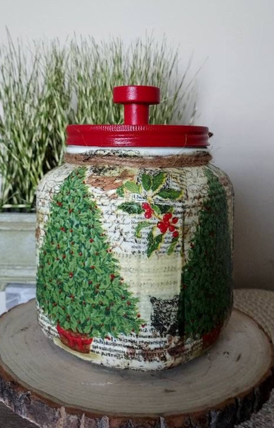 CHRISTMAS Cookie Jar Christmas Snack Jar Christmas Canister Etsy