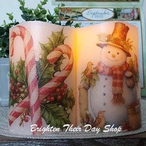 CHRISTMAS Flameless Candle w/Timer, Christmas Flameless Candle, Christmas Candle, Christmas Decor, Flameless Candle, Christmas Gift