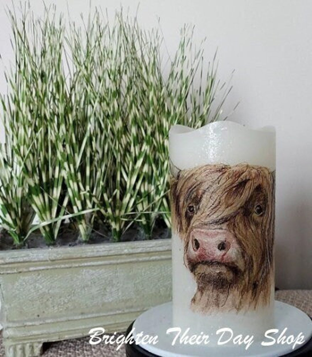 COW Flameless Candle W/timer, Cow Candle, Cow Decor, Cow Decoration