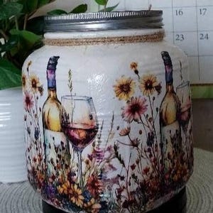 WINE Cookie Jar, Treat Jar, Wine Decoration, Wine Gift, Cookie Jar, Candy Jar, Wine Lover Gift, Wine Gift, Wine Candy Jar, Wine Canister