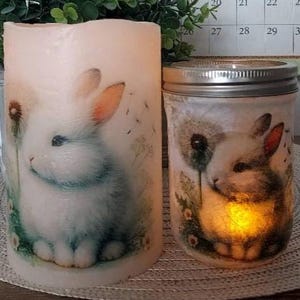 RABBIT Flameless Candle w/Timer, Rabbit Flameless Candle, Flameless Candle, Housewarming Gift, Thank You Gift, Candle Gifts, Rabbit Decor