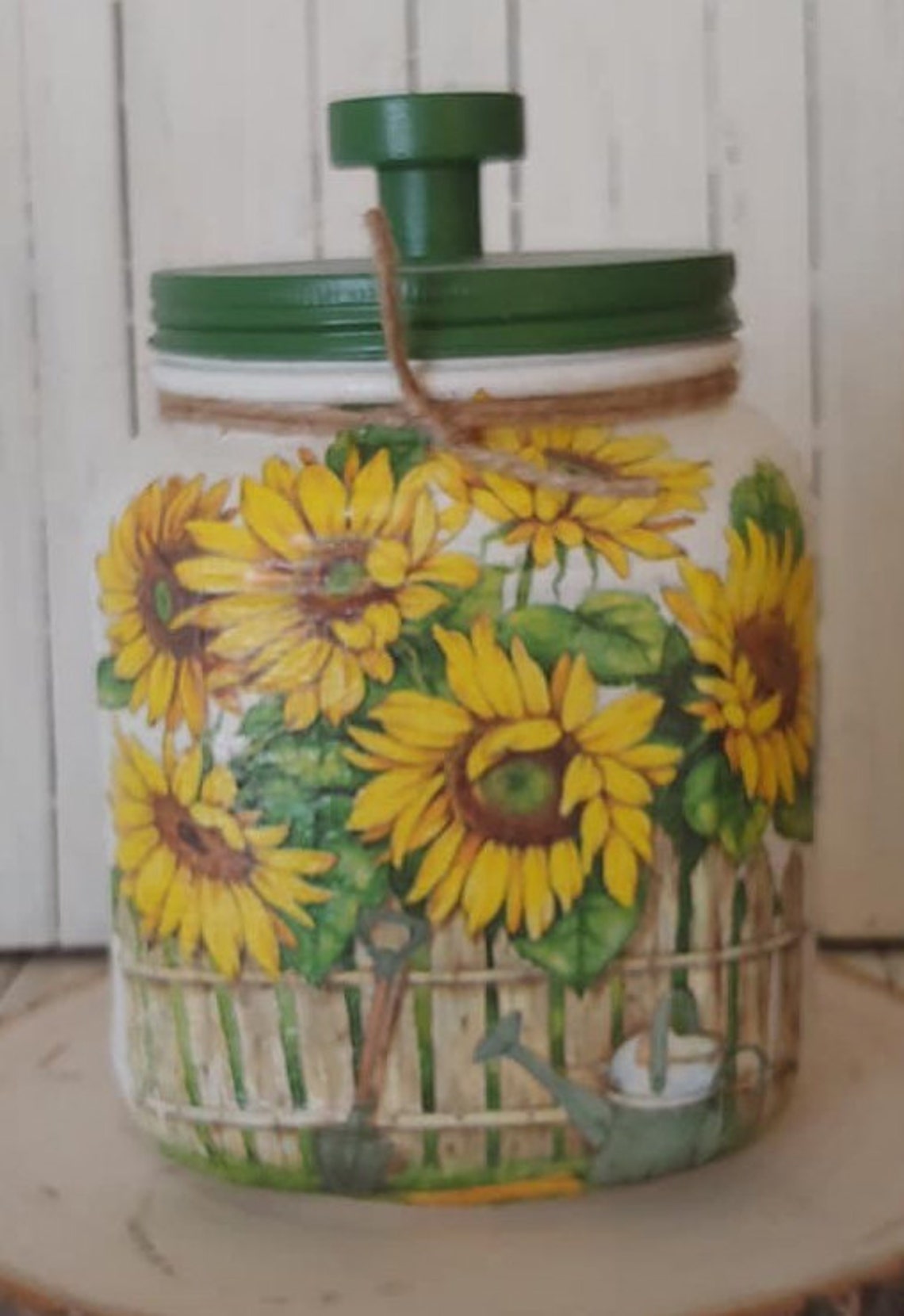 Sunflower Cookie Jar Sunflower Cracker Jar Sunflower Lover Etsy
