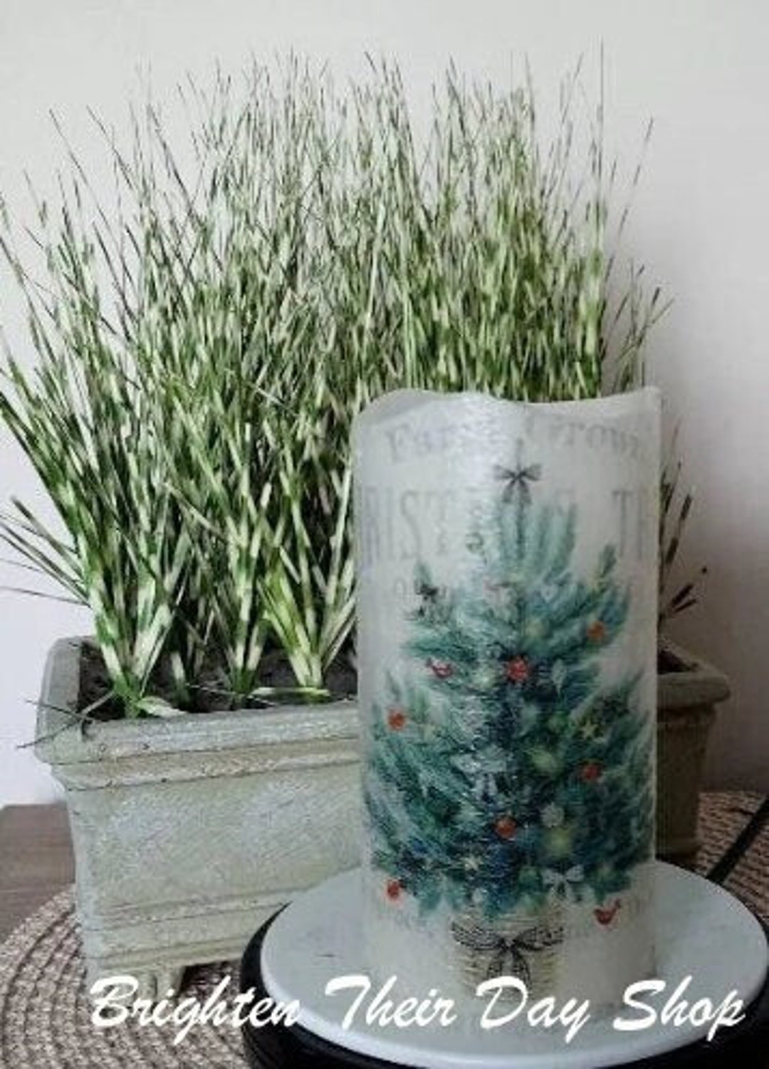 CHRISTMS FLAMELESS CANDLE W/timer, Christmas Candle, Flameless Candle