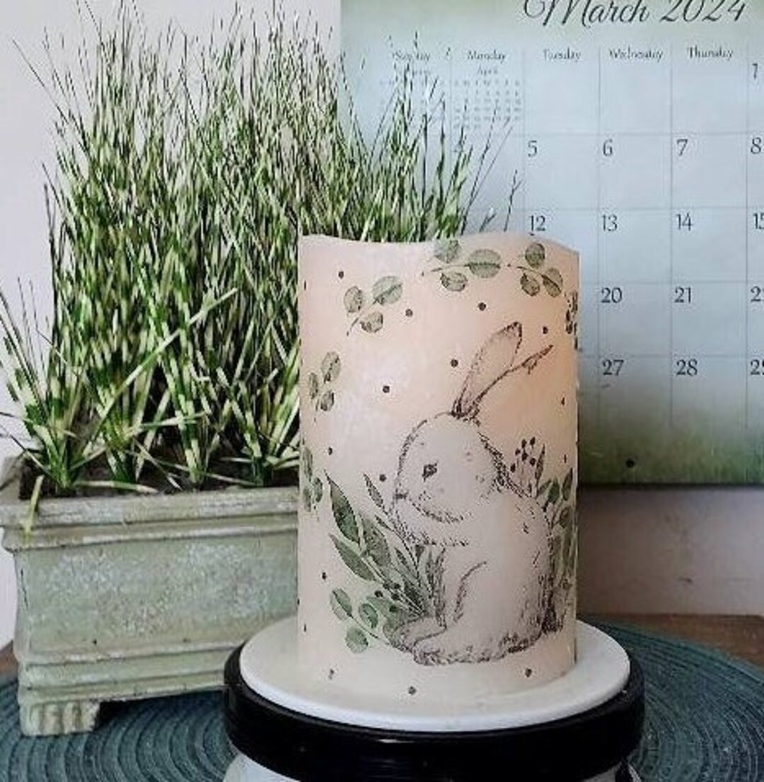 RABBIT Flameless Candle W/timer, Rabbit Flameless Candle, Rabbit Candle ...