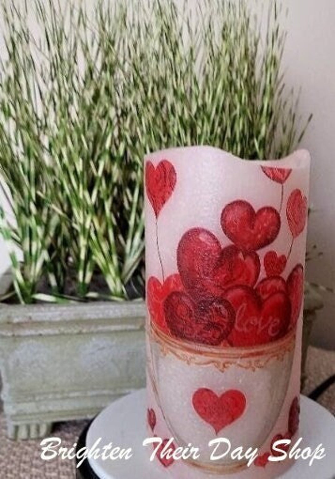 VALENTINE'S DAY Flameless Candle W/timer, Valentine's Day Candle