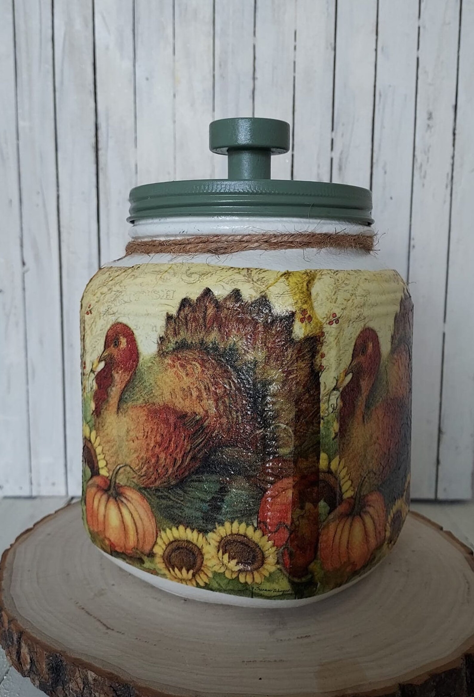 Turkey Cookie Jar Turkey Snack Jar Turkey Canister Turkey Etsy