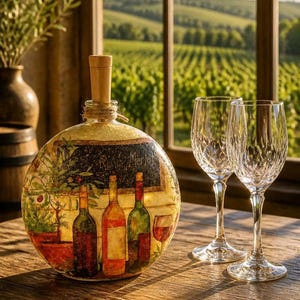 Decorative Wine Bottle Light-Up w/Timer: Wine Accent Decor
