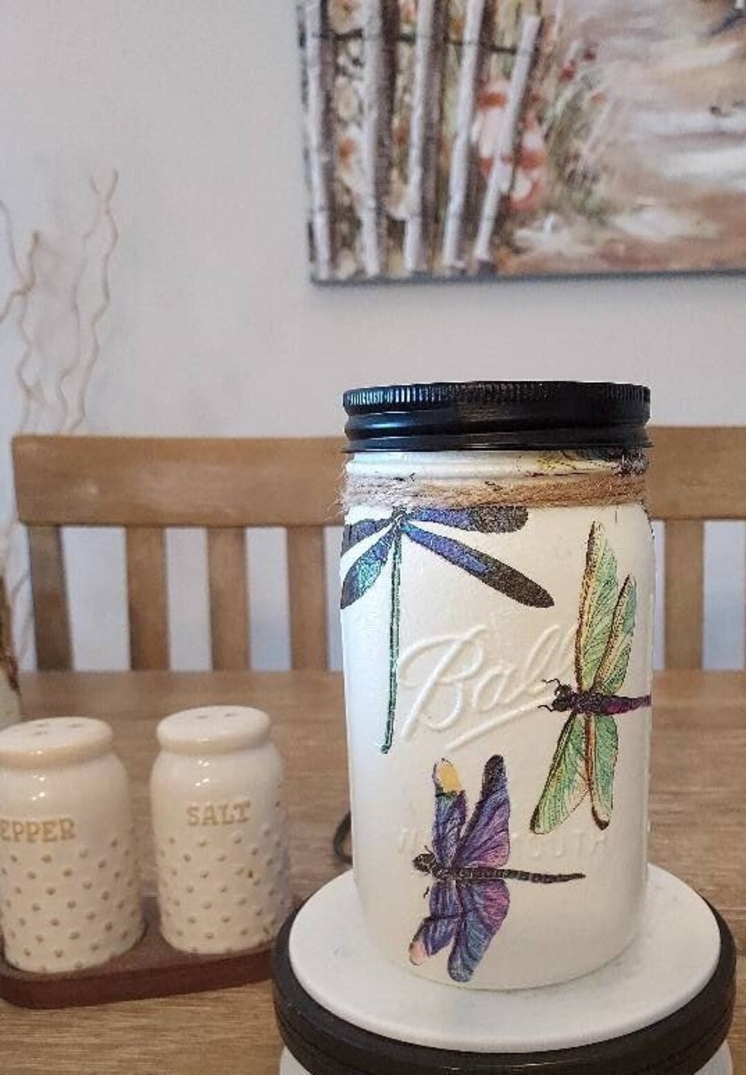 DRAGONFLY MASON JAR Canister Dragonfly Canister Dragonfly Etsy